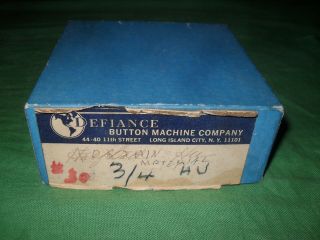 Vtg.  Hu 30 Punch 3/4 " For Defiance Button Machine Co.  No.  1920 N.  Y.  U.  S.  A.