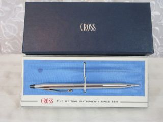 Vintage Cross Pencil Set Chrome Box Model 3501 Euc Made In Usa Mechanical