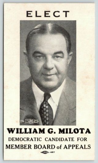 Chicago Milota Campaign For Board Of Appeals Later City Clerk Ipeu Printer 1950