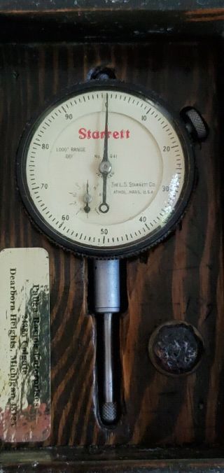 Vintage Starrett No.  25 - 441 Jeweled Dial Indicator 0 - 1 ".  001 Grad Usa