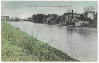 View Of The Old Knife Factory Fayetteville N.  Y.  Antique 1912 Color Postcard