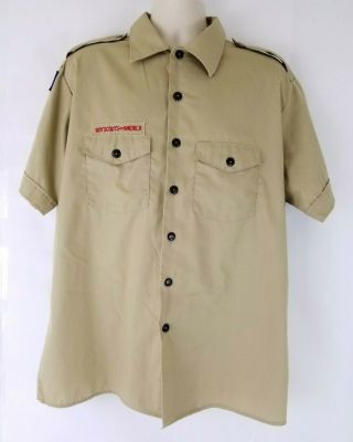 Official Bsa Boy Scouts Khaki Mens Shirt Uniform Adult Size Xl Made In Usa