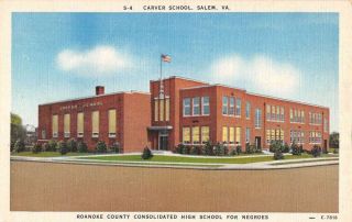 Salem Virginia Carver School Street View Antique Postcard K60904