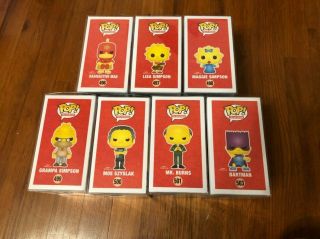 Funko Pop The Simpsons Complete Set of 7 Lisa,  Maggie,  Bartman,  Moe,  Etc. 3