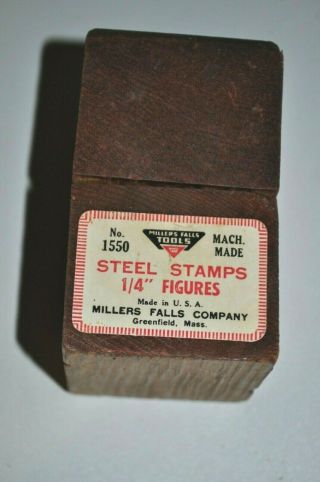 Millers Falls 0 - 9 Numbers 1/4 " Punches No.  1550 Vintage Steel Stamps