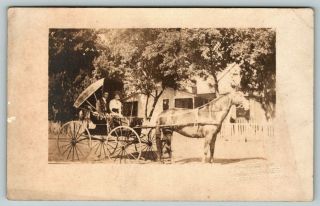 Webster City Iowa Couple In Horse Buggy Home James Traver Photography C1910 Rppc