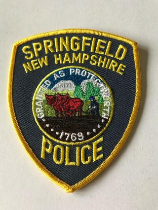 Springfield Oxen Agriculture Scene Hampshire Nh Police Patch