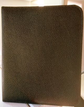 Vintage 1970s Black Leather Letter Writing Case With Zip Made In England
