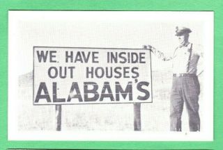 Ca40s/50s Vtg Photo Postcard Roadside Sign Inside Out Houses Alabam 