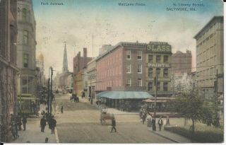 Old 1909 Baltimore Md Park Avenue Maclane Place N Liberty Street Nichols Easton