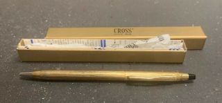 Vintage Cross 12k Gold Ballpoint Pen With Box - 6602 - No Ink Cartridge