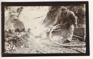 Quarry Workers,  Penmaenmawr,  Wales,  C1910s,  2 Old Photos