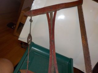 Buck/bow Saw Logging Tool Red Wood Eca & Co No 500 Vtg 27 " Blade 35 By 27 " Overa