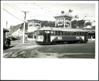 C.  1955 San Francisco Streetcar & Autos@playland Amusement Park Glossy 8x10 Photo