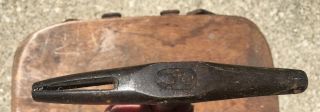 VINTAGE old Tack Hammer LEATHER horse tool.  Nail Puller on the End 5