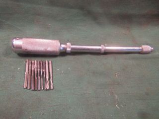 Vintage Yankee Bell System 41y Push Drill With 8 Bits In Handle Made In Usa