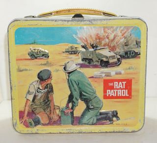 Scarce 1967 The Rat Patrol Tv Show (wwii) Metal Lunch Box Aladdin No Thermos