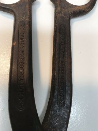 2 Antique Sheers,  Crescent Tool Co,  12” Forged Steel,  USA,  Hand Tools Snips 5