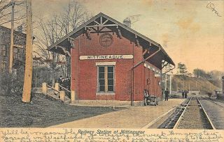 Mittineague Ma Railway Station Train Depot 1907 Postcard