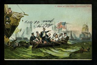 Military Postcard Battle Of Lake Erie Commodore Perry Vintage 1906