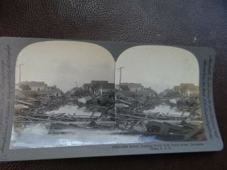 1906 Stereoview Galveston Tx Sept 8 1900 Hurricane 18th St Looking N From N St