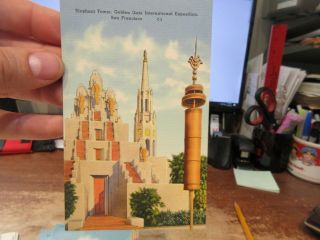 Vintage Old Postcard California San Francisco Elephant Tower Golden Gate Expo