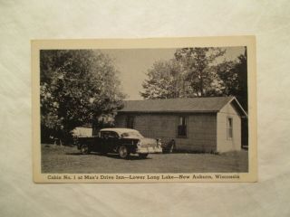Auburn Wisconsin Cabins No 1 Max Drive Inn Lower Long Lake Wi Postcard