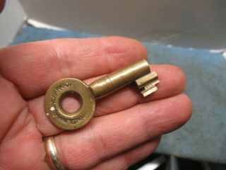 Well Marked Orig Old Brass Barrel Style Key J W M Climax.  No Padlock Lock N/r