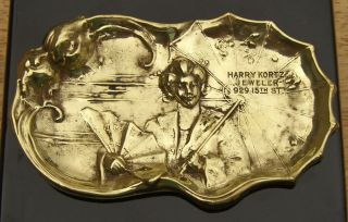 Harry Kortz Jeweler Art Nouveau Brass Pin Tray Denver Co Circa 1900 Colorado