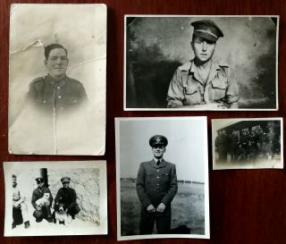 5 Black & White Photographs Of Soldiers Early To Mid 1900’s