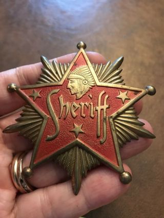 Unusual Vintage Antique Metal Sheriff Badge Pin