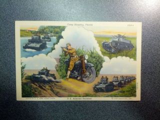 Wwii Usa Camp Blanding Florida Armored Regiment Harley Tanks Panzer