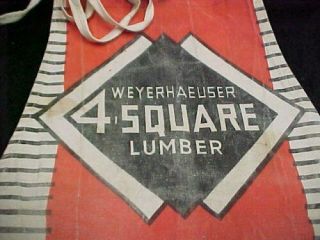 Vintage Nail Apron Weyerhaeuser 4 Square Lumber Bib Style Metal Grommets 2