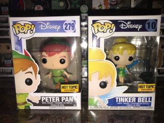 Funko Pop Disney: (ht Exclusive) Peter Pan & (ht Exclusive Diamond) Tinker Bell