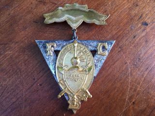 Antique Fcb Masonic Knights Of Pythias Lodge Sterling Medal 1874