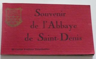 Souvenir Booklet Of 20 Postcard Views Of The Abbey Of St.  Denis,  France
