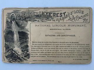 RARE Antique Stereoview PHOTO National LINCOLN Monument Catacomb & Sarcophagus 2
