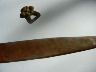 Vintage MISSION Letter Opener HAMMERED Copper Bronze Arts & Crafts MAKERS TAG? 3
