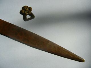 Vintage MISSION Letter Opener HAMMERED Copper Bronze Arts & Crafts MAKERS TAG? 4