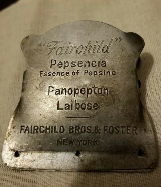 Vintage Advertising Metal Clip Fairchild York Bile Salts Pharmaceutical