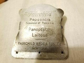 Vintage Advertising Metal Clip Fairchild York bile salts pharmaceutical 2