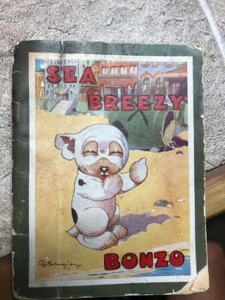 Bonzo Vintage Comic Titled " Sea Breeze ".  Some Dog - Eared Pages.