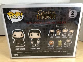 Game of Thrones Jon Snow and Bran Stark 2 - Pack BAM Exclusive Funko Pop W Case 3