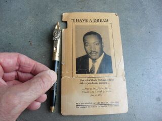 1968 Martin Luther King Funeral Card Pen Holder W Figural Image Pen @@