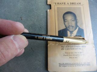 1968 Martin Luther King Funeral Card Pen Holder w Figural Image Pen @@ 2