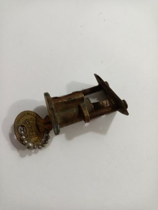Old Fraim Door Lock and Key.  Made in USA Lancaster PA E.  T FRAIM A1 2
