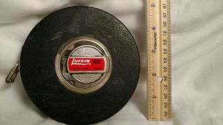 Vintage The Lufkin Rule Company Yellow Clad Steel Tape Measure 100 