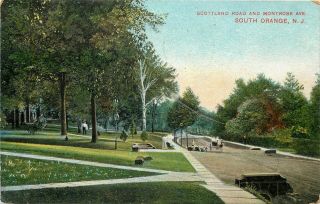 1909 Jersey Postcard: Scotland Rd & Montrose Ave. ,  South Orange,  Nj