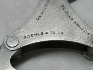 Brown & Sharpe 51 - Blade Thread Pitch Gage,  4 - 84 TPI Model 633 8
