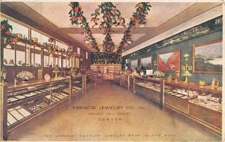 Denver Colorado Francis Jewelry Co Interior Antique Postcard K94941